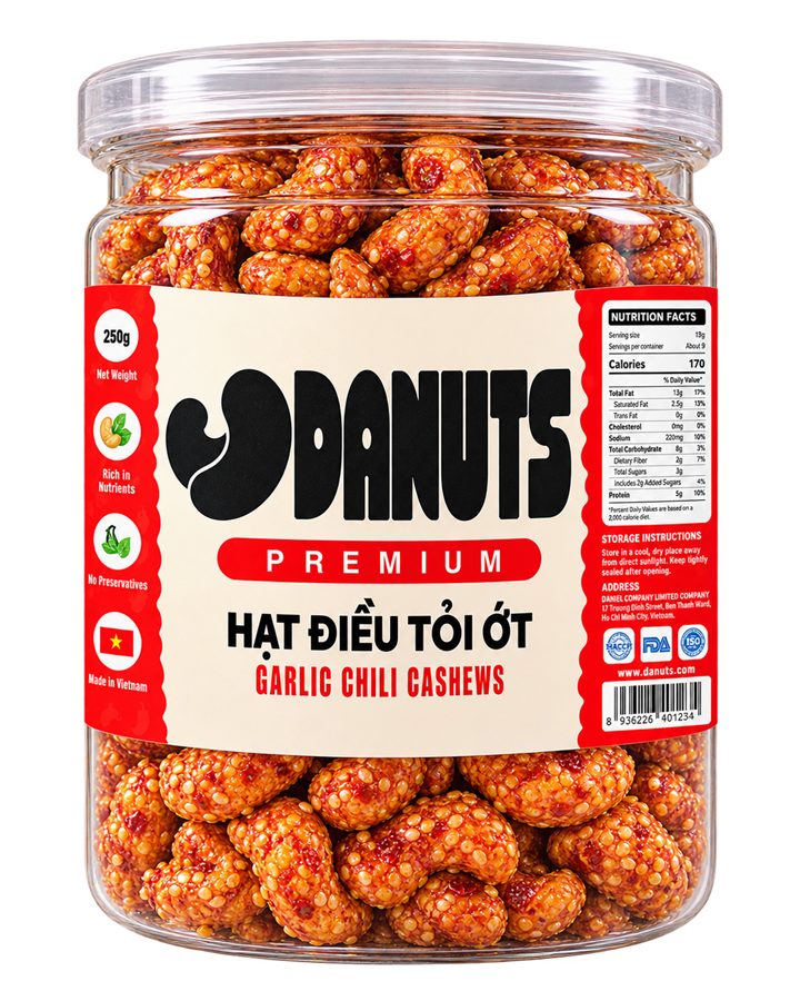 Hộp hạt điều tỏi ớt DANUTS 250g
